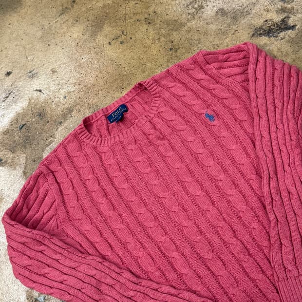 [ 정품/L(12-14) ] 폴로랄프로렌 꽈배기 케이블 긴팔 니트 b8