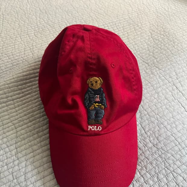 polo ralph rauren bear cap red color