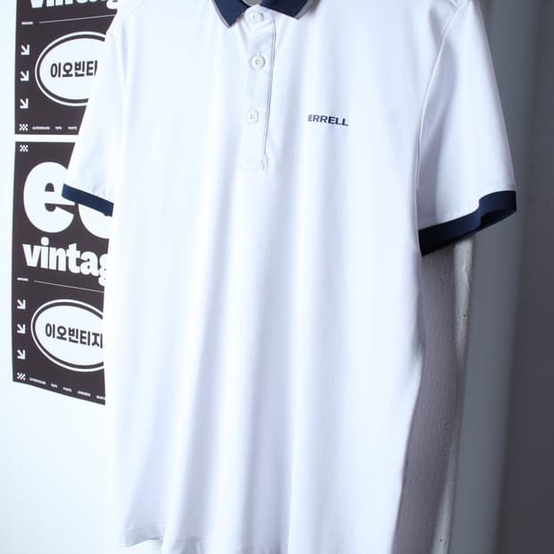 (L-XL) 머렐 반팔 카라 티셔츠 기능성 화이트 올드스쿨-H34084