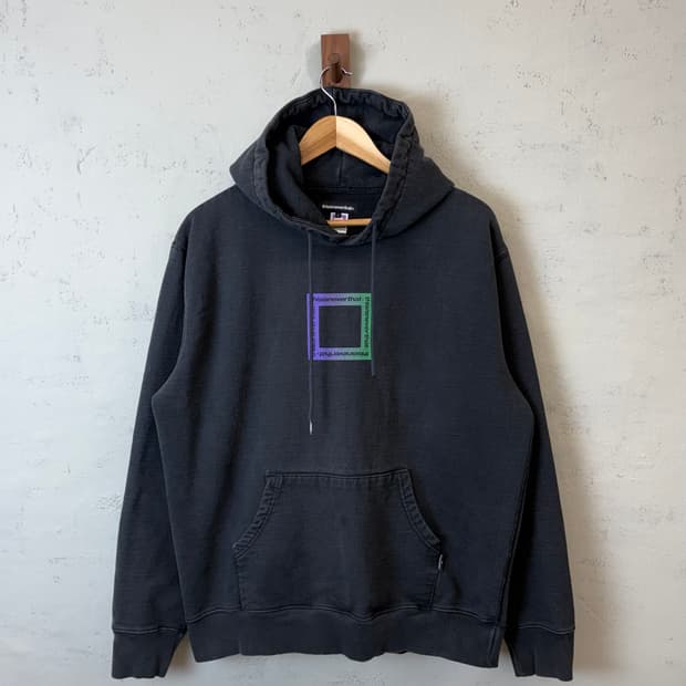 디스이즈네버댓 빈티지 헤비코튼 후드티 블랙