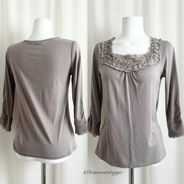 Axes Femme mute brown lace top