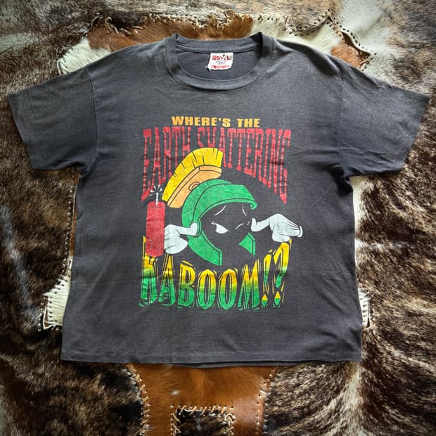 빈티지 93s Marvin the Martian TNT 썬페이딩 티셔츠