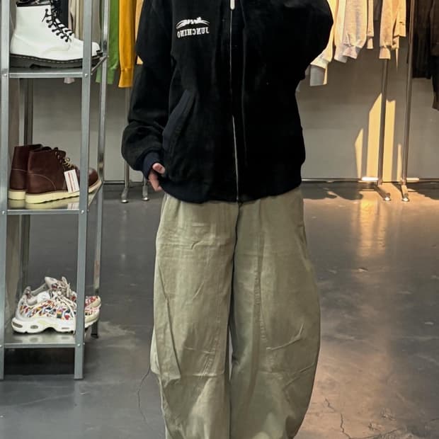 빈티지 JUN CHINO 스웨이드 스타장 블루종 재킷A1870