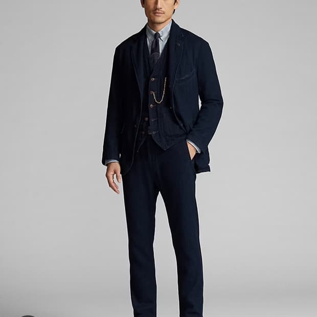 RRL 인디고 헤링본 수트셋업