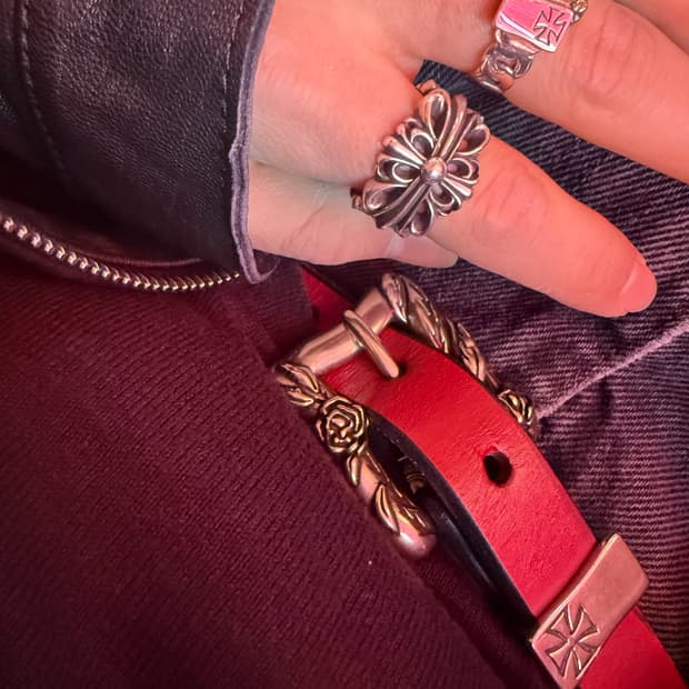 ERD 2cm Studded Leather Belt 85