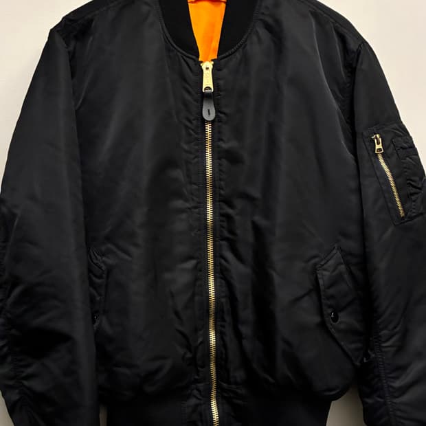 (L/105)알파인더스트리 ma-1 블랙 레귤러 플라이트 항공점퍼 마원