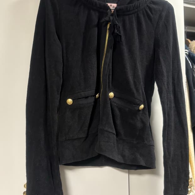 쥬시 블랙 테리 금장 셋업