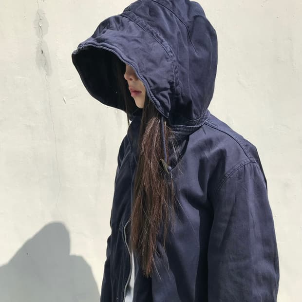 Cabane de Zucca 네이비 후드 집업 자켓