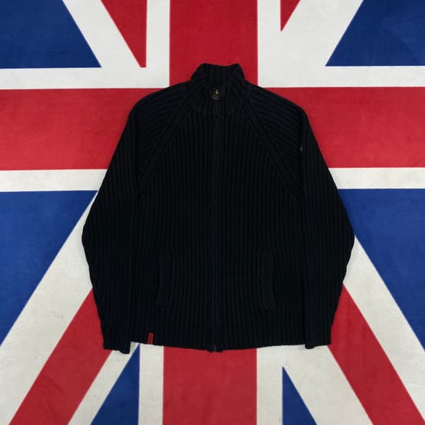 쇼트 헤비코튼 니트집업 L 실측 M 