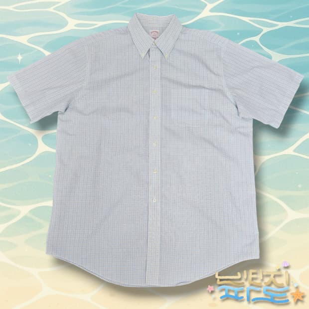 110 Brooks Brothers 브룩스브라더스 논아이언 체크 반팔셔츠