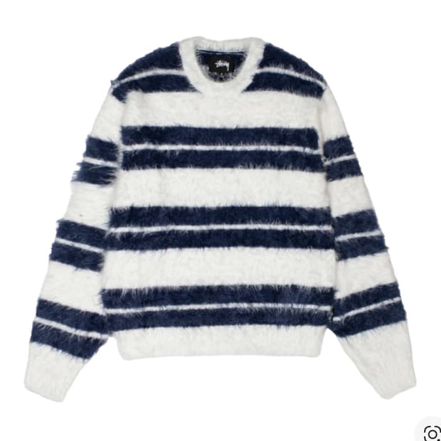 스투시 헤어리 스트라이프 니트