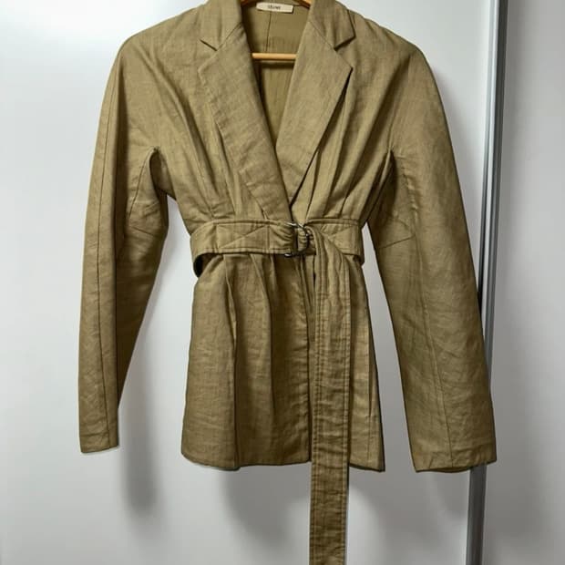 Celine 벨티드 린넨 자켓