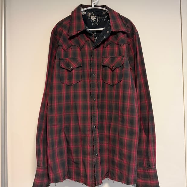 빈티지 컷오프 체크 웨스턴 셔츠 (리버서블)