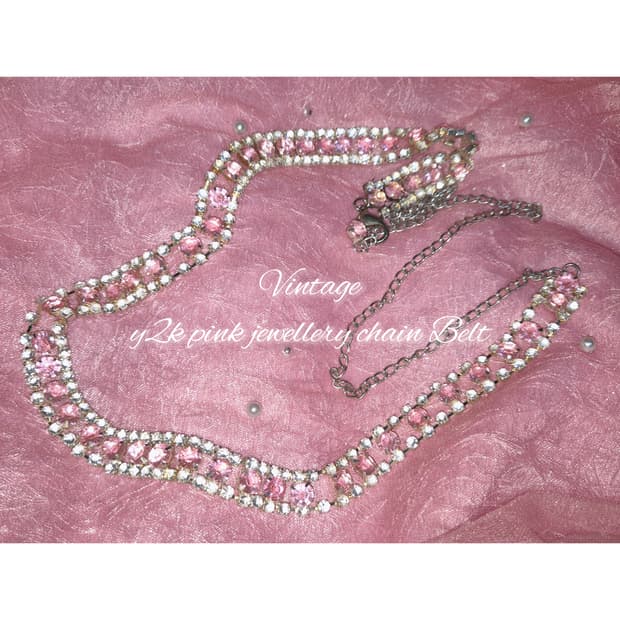 Vintage y2k pink jewellery chain Belt
