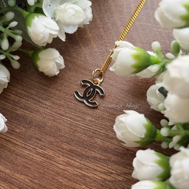 블랙) 샤넬 심플 미니 로고 골드 목걸이