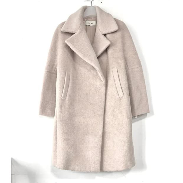 마인 MINE 드롭 숄더 알파카 울 코트