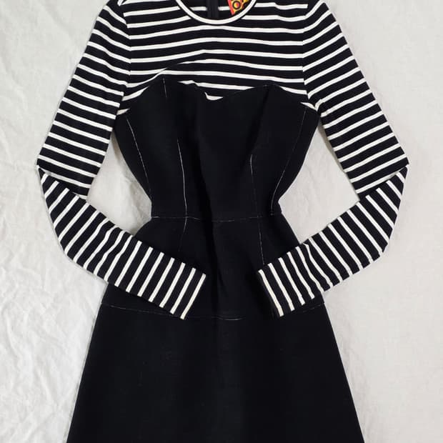 LUCKY CHOUETTE 럭키슈에뜨 스트라이프 레이어드 원피스