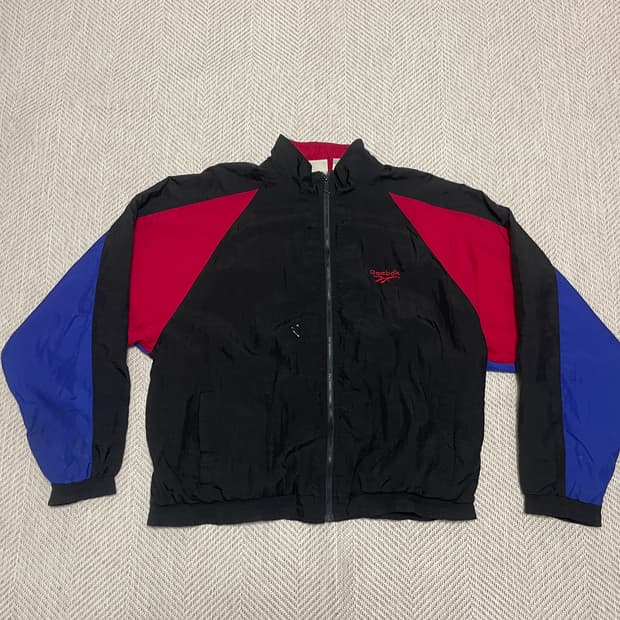 리복 90s 벡터 로고 트라이컬러 윈드브레이커 자켓