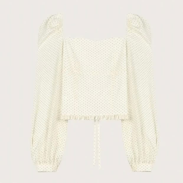 클리시어 도트 퍼프 블라우스  Vanilla dots puff blous