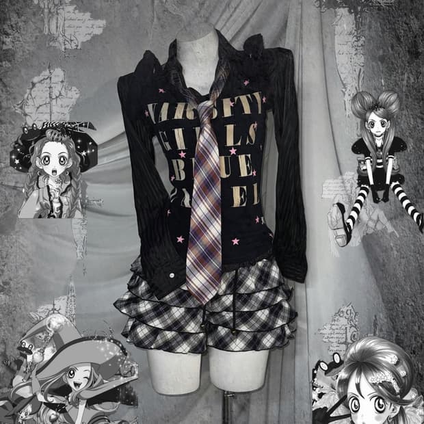 버버리 쇼콜라깔 무채색 키치 코디세트 