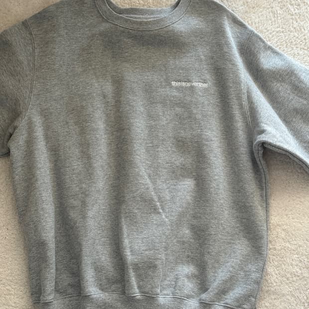디스이즈네버댓 자수로고 그레이 맨투맨 S