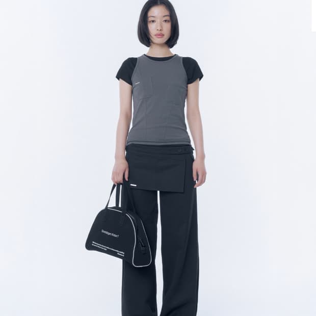 미세키서울 Button tab mini skirt pants 블랙