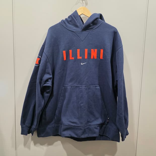 00's 나이키(NIKE) 레터링 기모 후드티