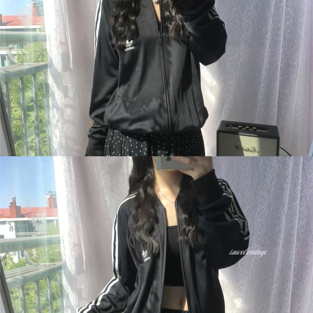 Adidas black old school jersey