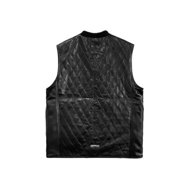 [XL] 크롬하츠 세메터리 크로스 레더 패치 파파 레더 베스트