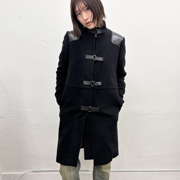 조셉 레더 패널 토글 코트