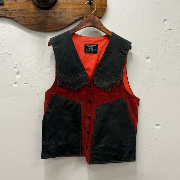 66) Reversible Leather & Suede Fringe We