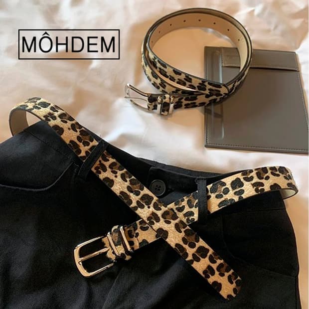 [Unisex] 레오파드 호피 송치털 벨트