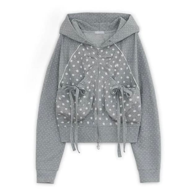 구해요) 허그유어스킨 도트 후드집업