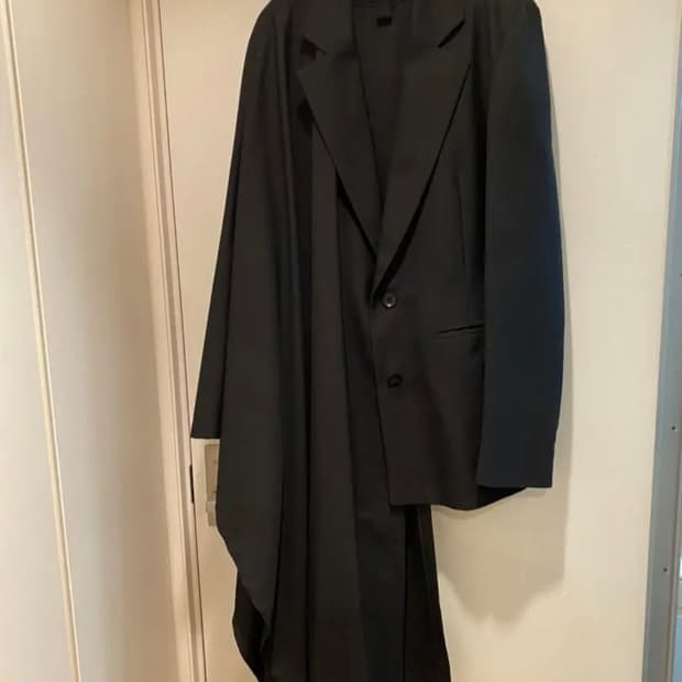 요지야마모토 하프 케이프 비대칭 블레지어 자켓