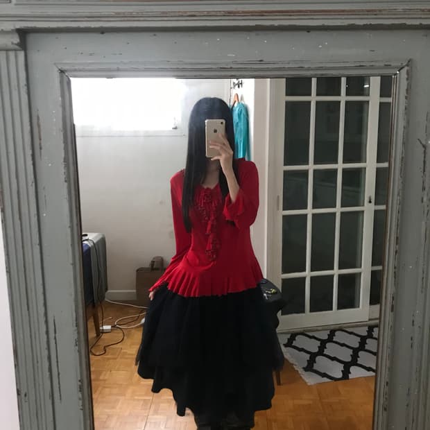 vintage navy sha skirt