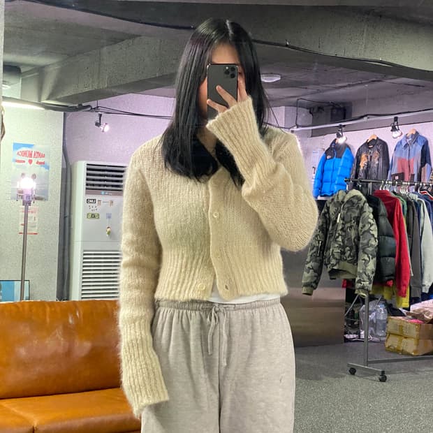 더오픈프로덕트 아이보리 니트 가디건 B1958