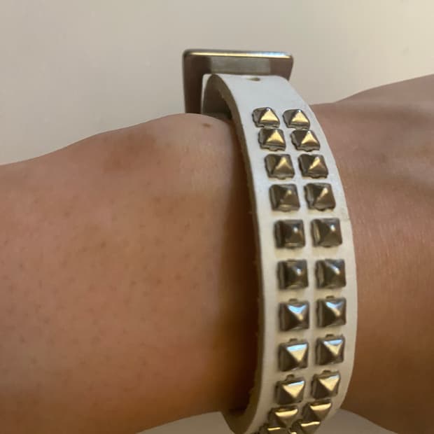 Vintage punk studs leather bracelet whit