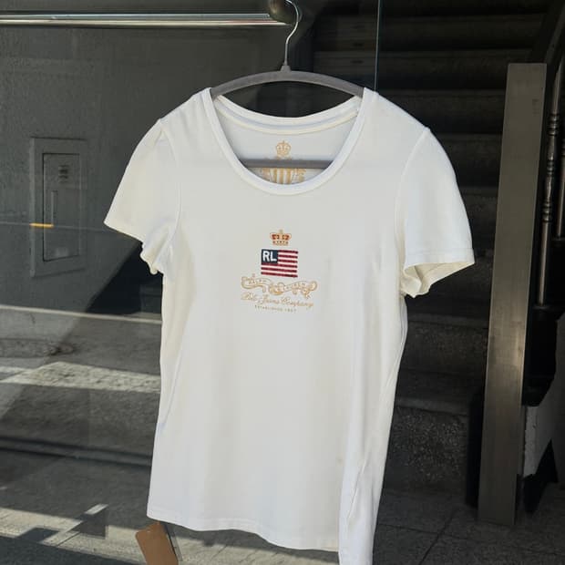 Polo 스팽글 로고 스판 반팔 티셔츠