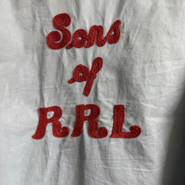 [L] RRL 더블 포켓 자수 워크 셔츠