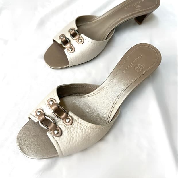 COLE HAAN ring gather mule / white silve