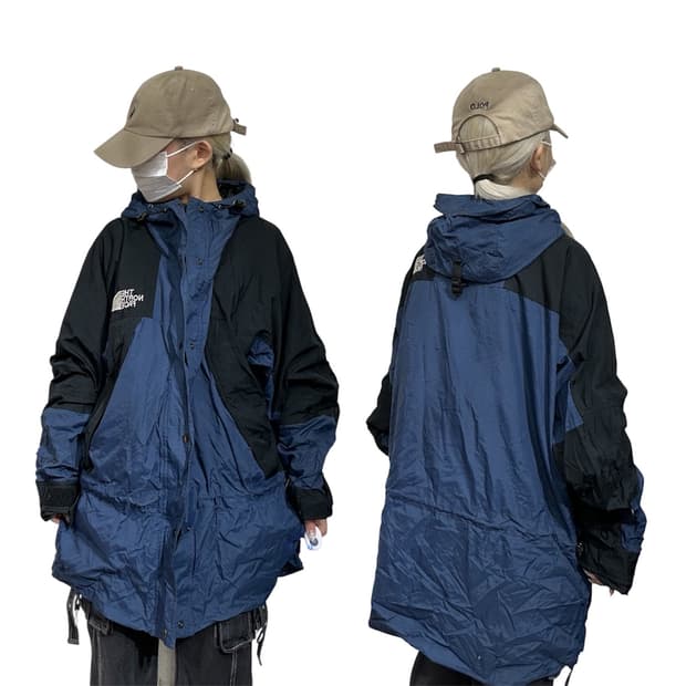 노스페이스 네이비 고어텍스 후드 바람막이 자켓 XL
