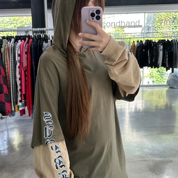 슈프림 22FW 레이어드 후드 올리브