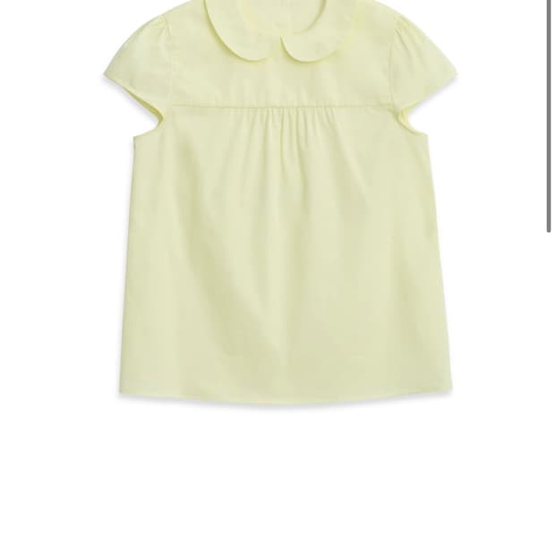 코스모스 셔링 캡 슬리브 블라우스 레몬