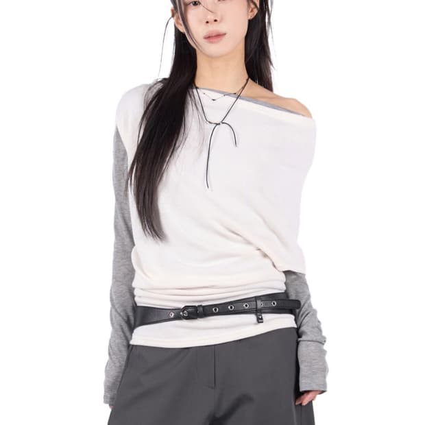 릿킴 OBLIQUE DRAPE KNIT  