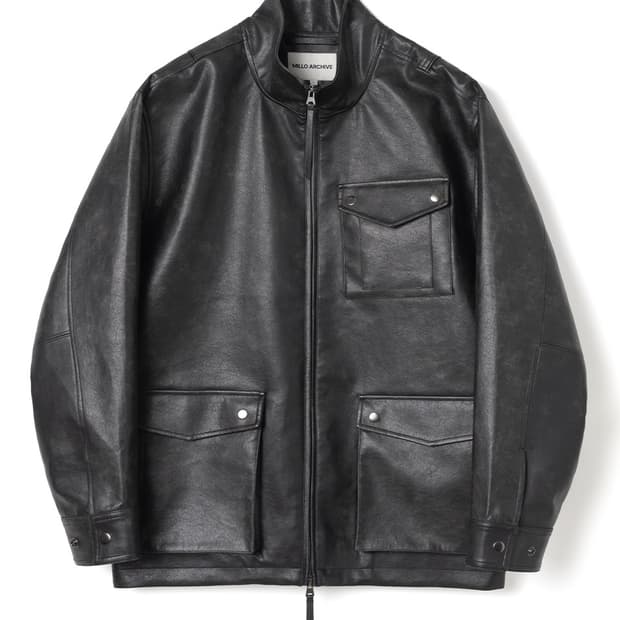 [밀로 아카이브] 빈티지 미들 가죽 재킷 페이드 블랙 M