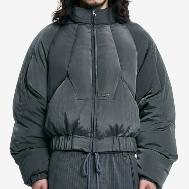 아조바이아조 패널드 쇼츠 패디드 자켓 그레이