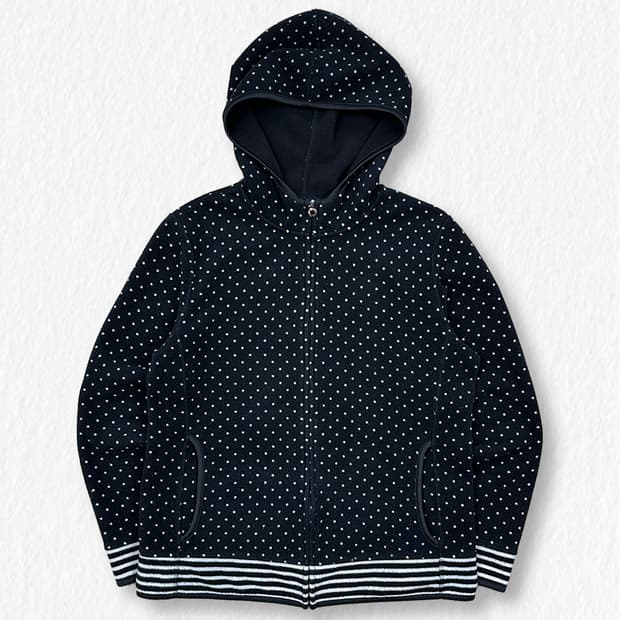 크로커다일 도트 플리스 후드집업