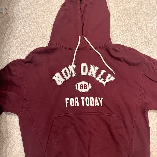 낫온리포투데이 버건디 후드티 S