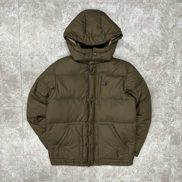폴로 랄프로렌 카키 브라운 덕다운 푸퍼 패딩 자켓 점퍼(XL)