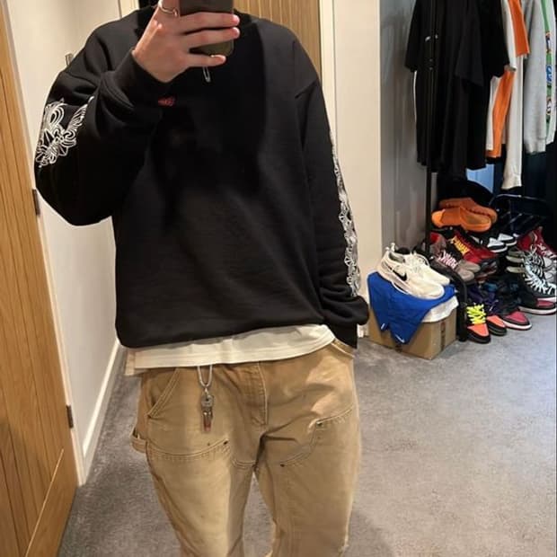 올드 칼하트 더블니 워크팬츠 브라운 62W